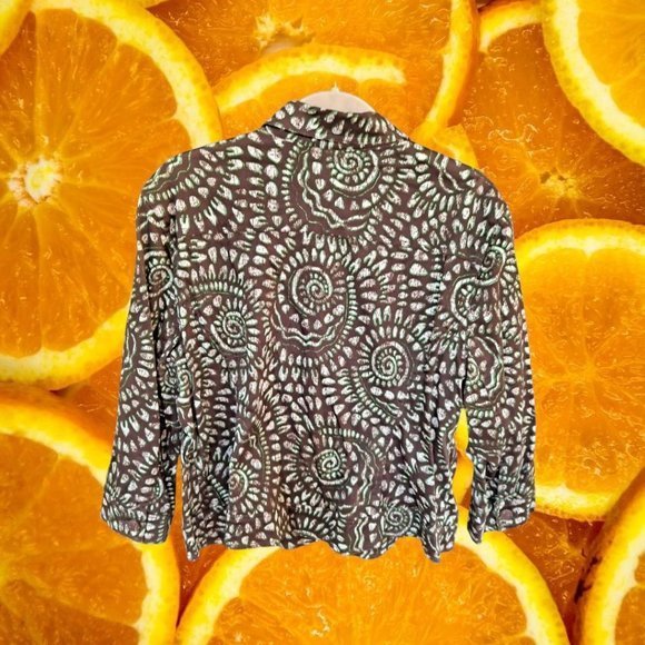 RUBY Rd Brown and Green Patterned Shirt Size 18 - Picture 4 of 4